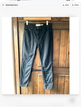 Free People Black High Rise Jeggings Size 29 Cropped Stretch Skinny Jeans